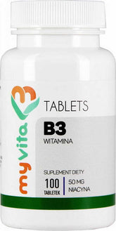 Vitamin B3 Niacin 50mg 100 tablet MYVITA